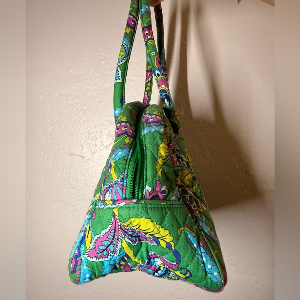 Vintage Vera Bradley Emerald Paisley Pattern Bowler Style Purse - Picture 5 of 11